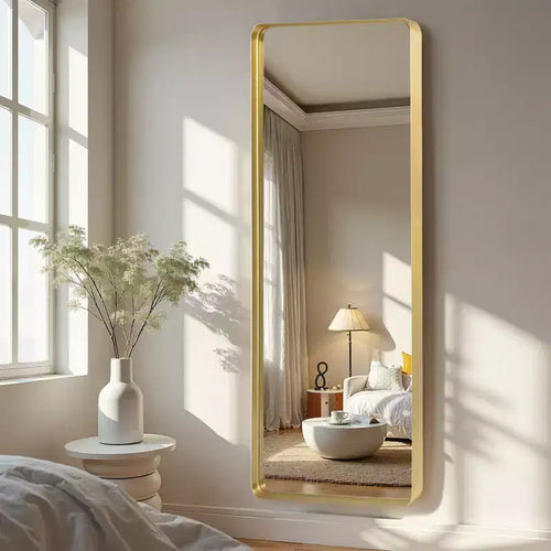 71x28 inch Aluminum Alloy Rounded Rectangular Gold Full Body Mirror (deep Mirror - No Bracket)