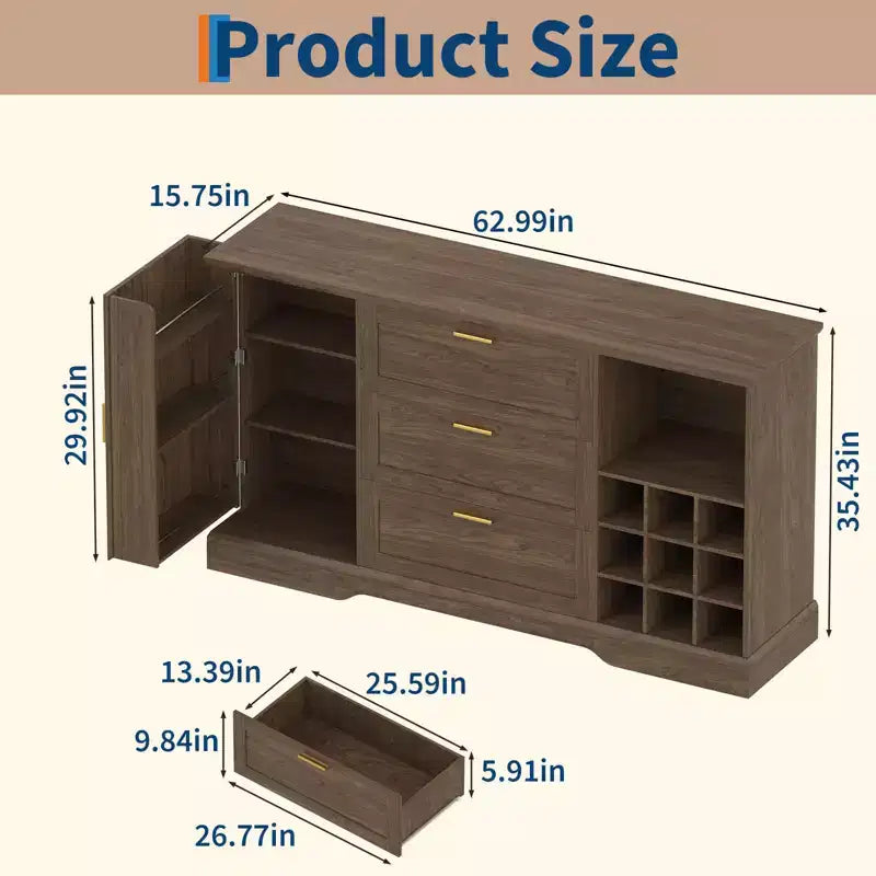 Buffet de style rustique