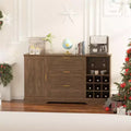 63 Inch Farmhouse Sideboard Buffet, Drawer Adjustable Shelves, Wine Racks Storage, for Kitchen, Home