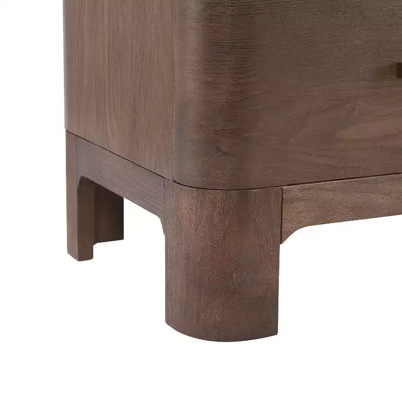 Table de chevet rustique à deux tiroirs