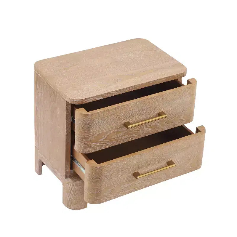 Table de chevet rustique à deux tiroirs