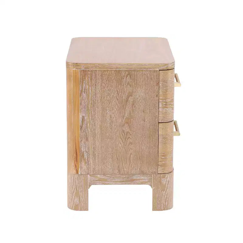 Table de chevet rustique à deux tiroirs