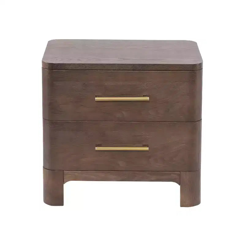 Table de chevet rustique à deux tiroirs