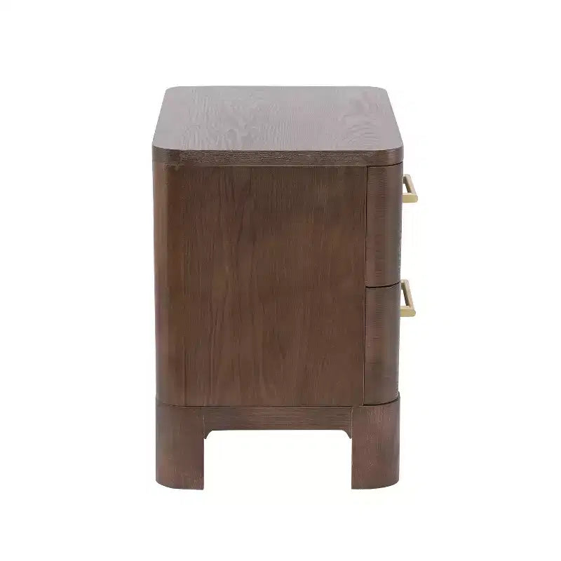 Table de chevet rustique à deux tiroirs