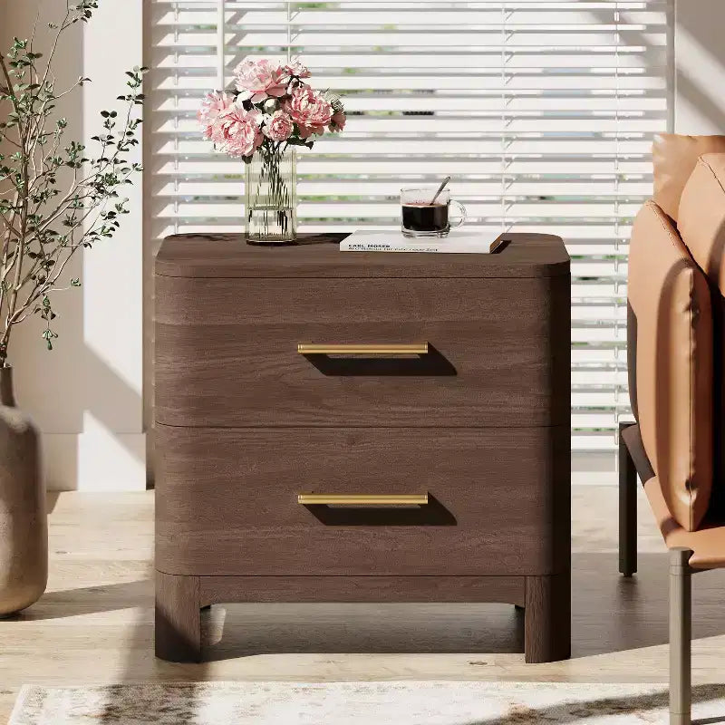 Christopher Knight Home Hiro Rustic 2-Drawer Nightstand