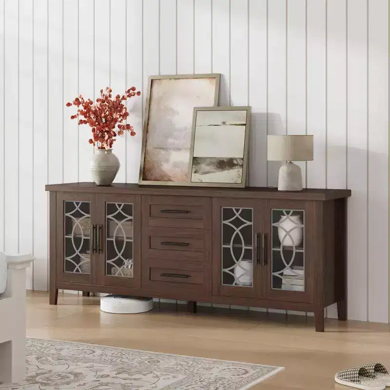 Meuble TV en verre de style rustique