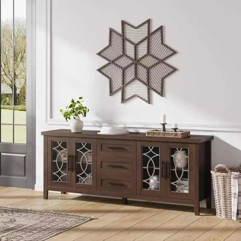Meuble TV en verre de style rustique