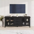 Farmhouse TV Stand with Glass Door for 70 In TV, TV Stand with 3 Drawer, Rustic Entertainment Center, Television Stands for Living Room Bedroom
