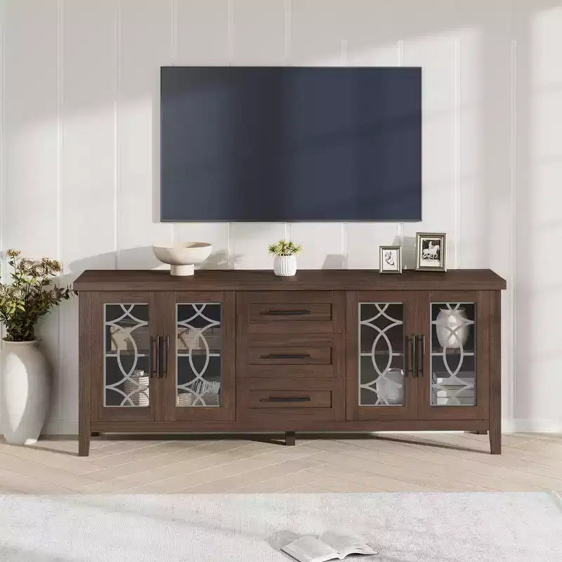 Meuble TV en verre de style rustique