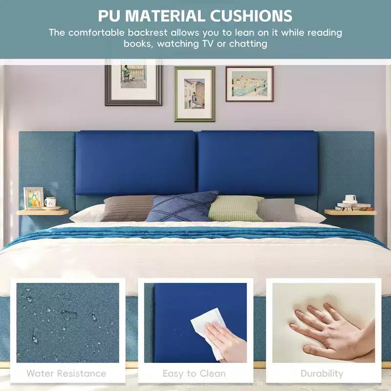 Cadre de lit plateforme rembourré et matelassé