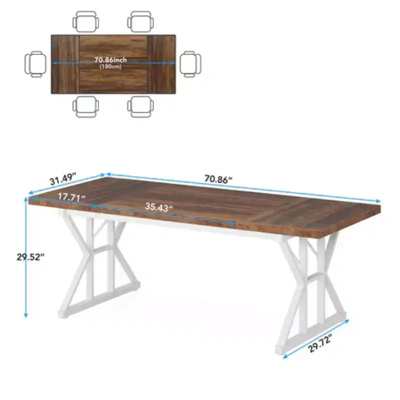 Table à manger en bois de style rustique