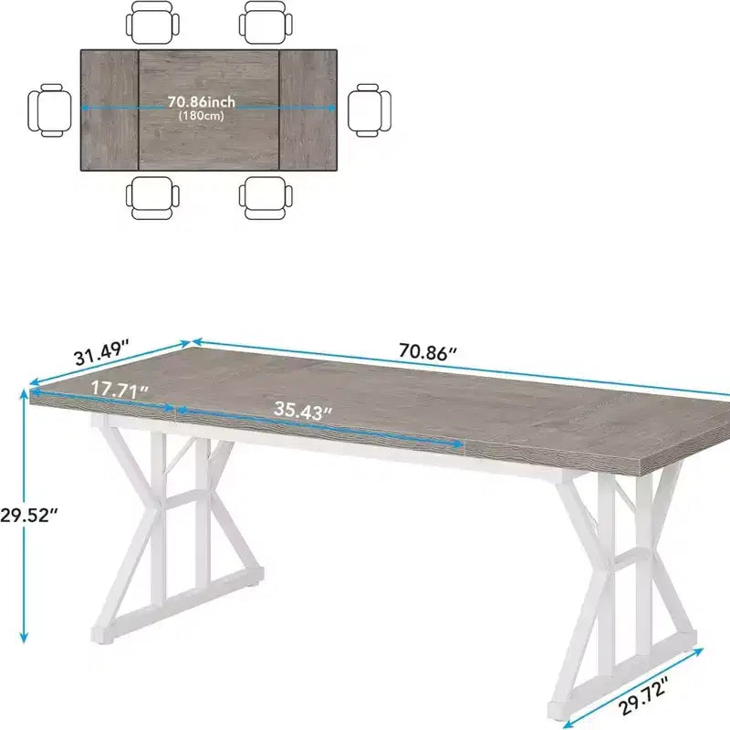Table à manger en bois de style rustique