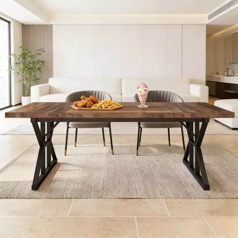 Table à manger en bois de style rustique