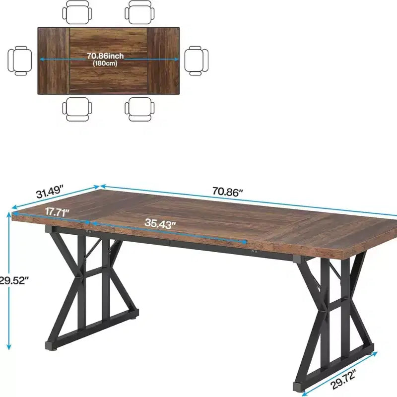 Table à manger en bois de style rustique