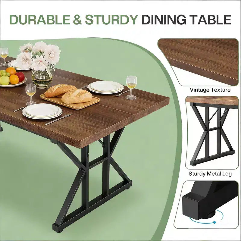 Table à manger en bois de style rustique