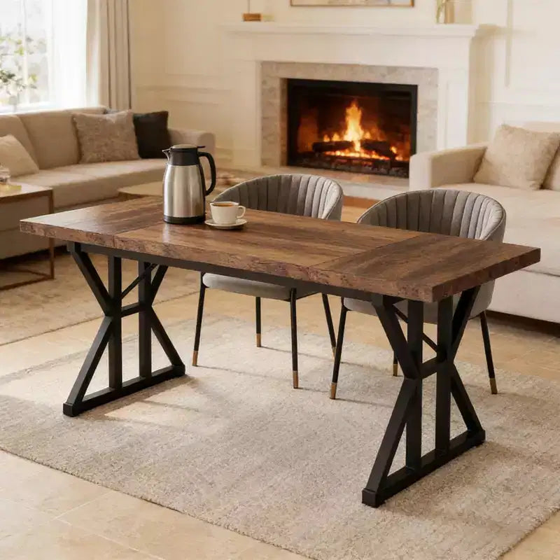 Table à manger en bois de style rustique