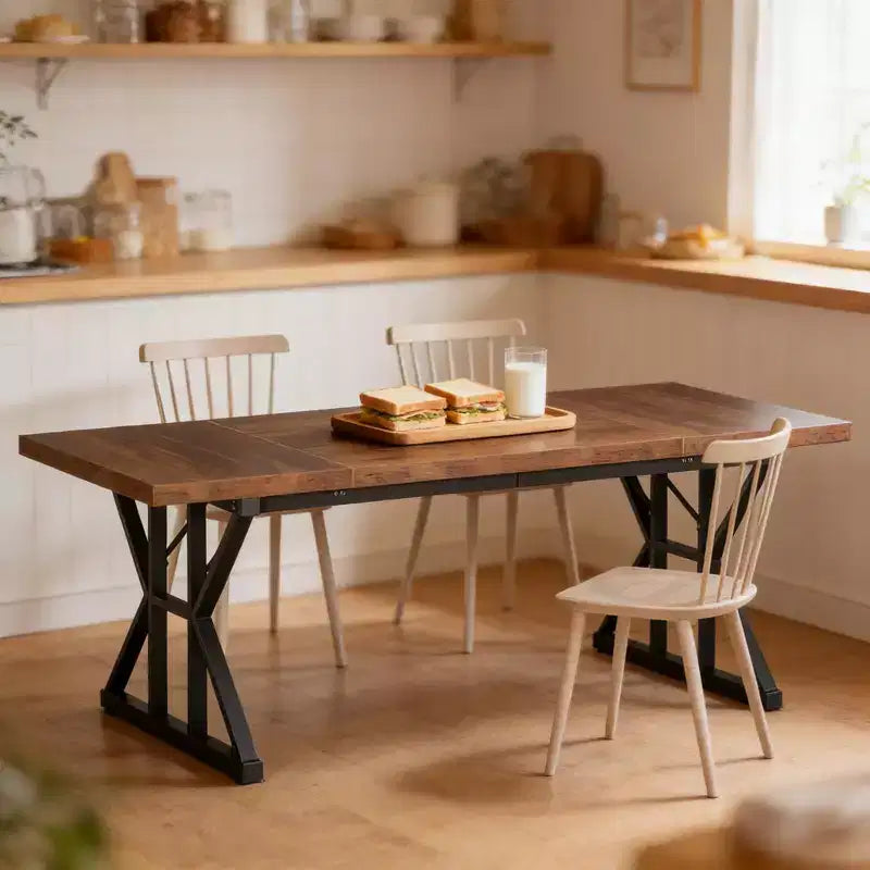 GDFStudio Rella Farmhouse Wood Dining Table
