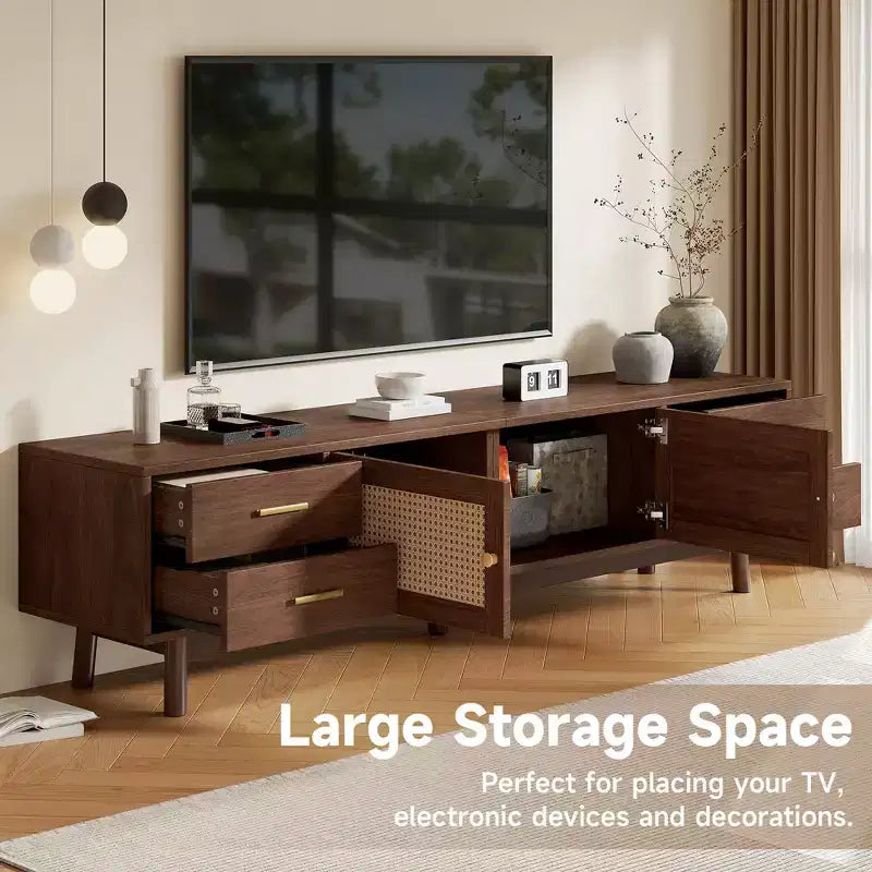 Meuble TV en rotin moderne