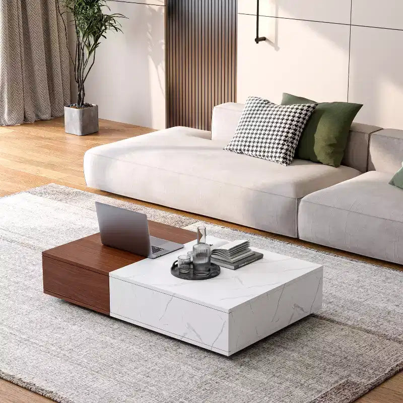 Modern Marble Coffee Table for Living Room