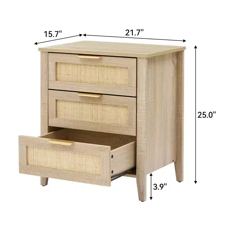 Table de chevet en bois de style bohème