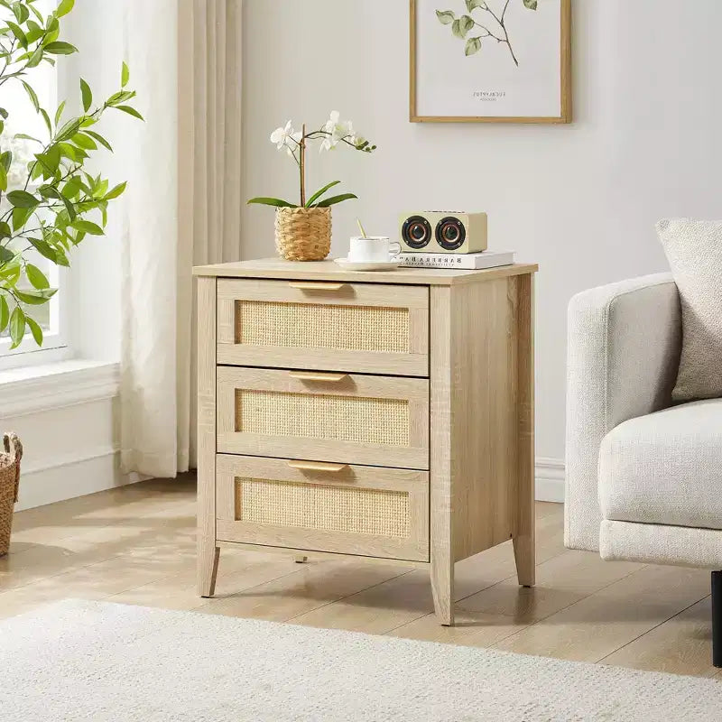 Table de chevet en bois de style bohème