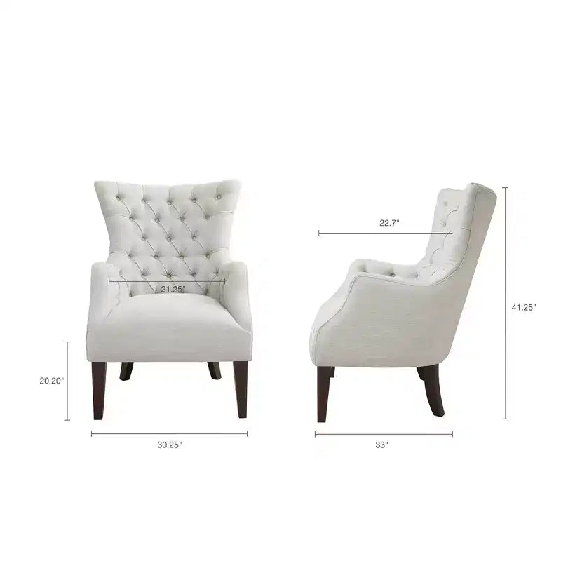 Fauteuil à oreilles capitonné Lilith