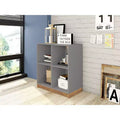 29.92" Cornelia Cabinet Gray/Natural - Manhattan Comfort: Multi-Use Stand & Bookcase