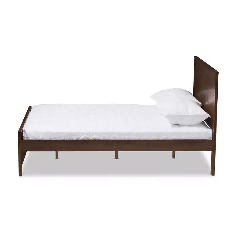 Lit plateforme en bois massif de style classique moderne