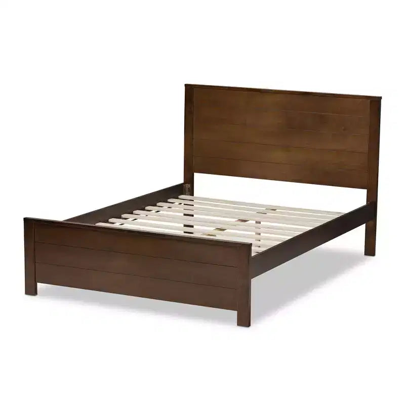 Lit plateforme en bois massif de style classique moderne
