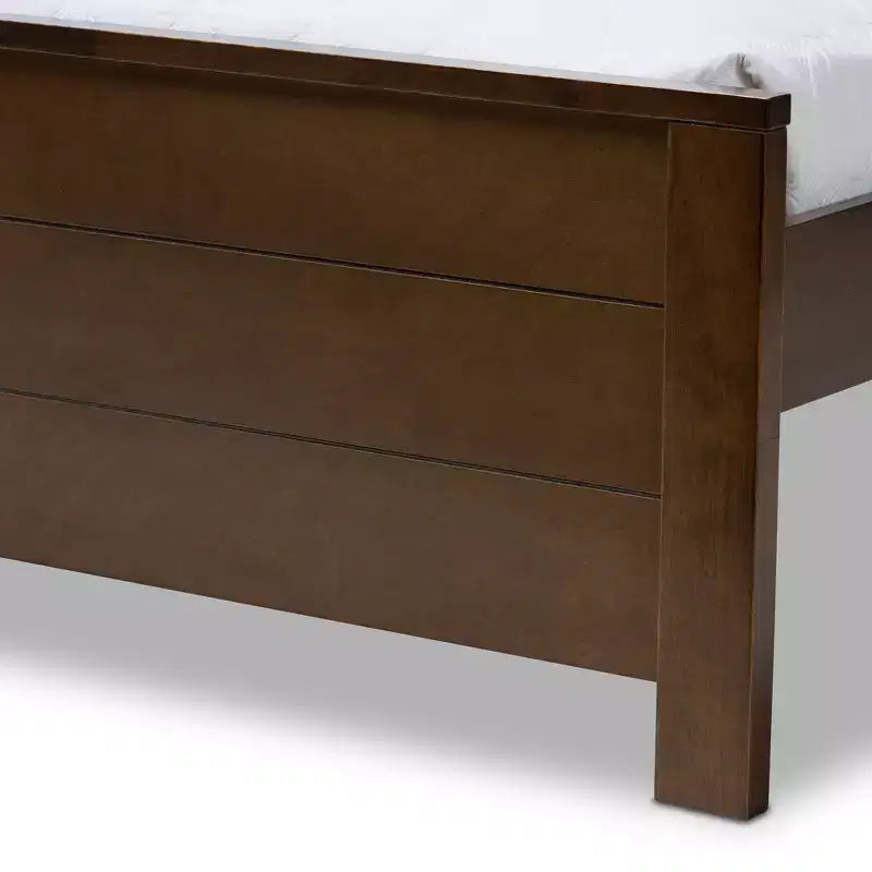 Lit plateforme en bois massif de style classique moderne