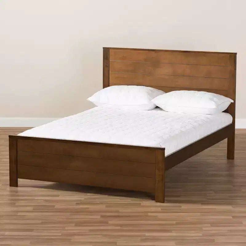 Lit plateforme en bois massif de style classique moderne