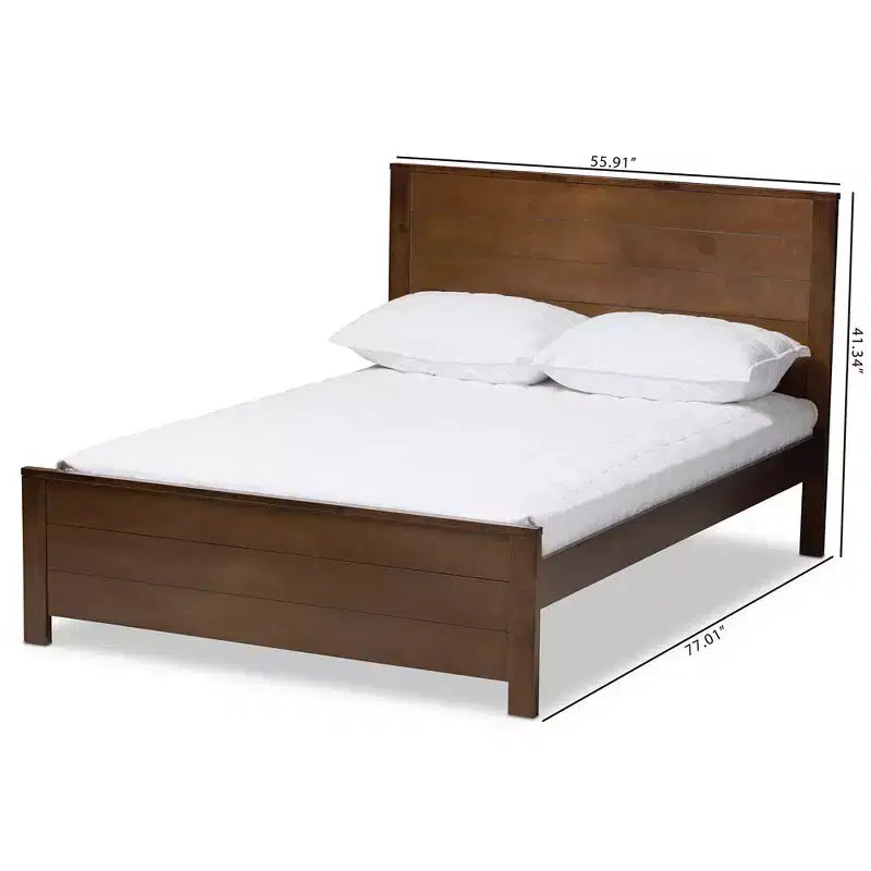 Lit plateforme en bois massif de style classique moderne