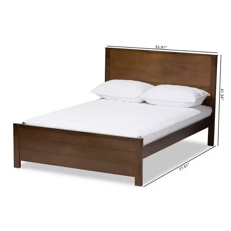 Lit plateforme en bois massif de style classique moderne